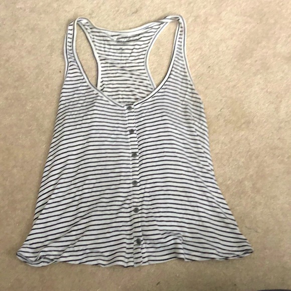 Flowy, Striped, Button Front Tank, Size S